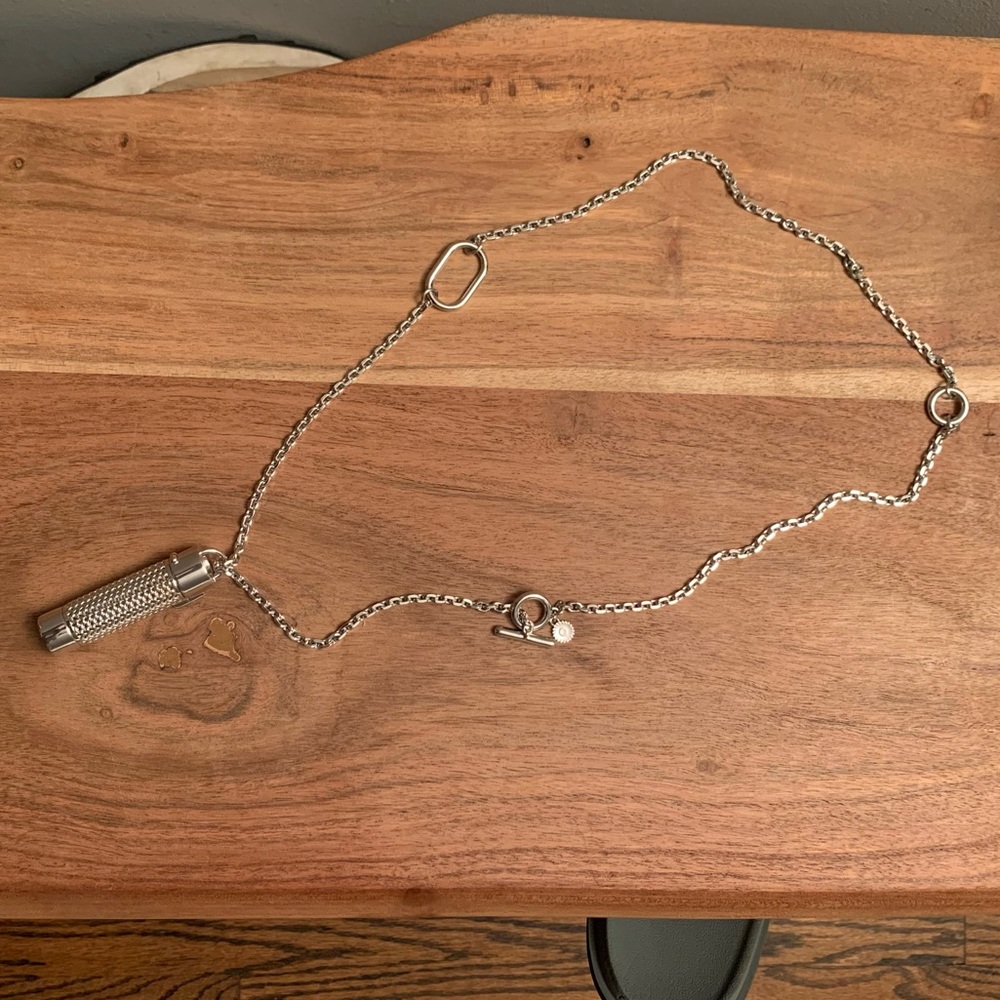 Veronique Gabai Heavy Silver Link Chain AND Perfume Pendant - Silver w/ perfume